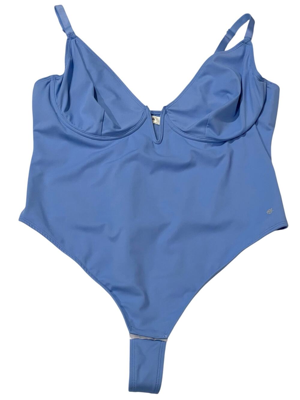 Popilush Shapewear Deep V-neck Sculpting Bodysuit - Blue - 3XL